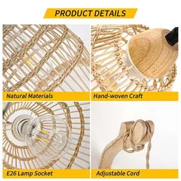 Frideko Wicker Wall Sconces Set for Stylish Home Lighting