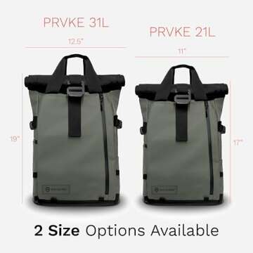 WANDRD All-New PRVKE 21L Photography Travel Backpack - Weather Resistant Camera Bag with Laptop Compartment (Wasatch Green)