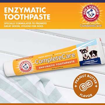 Arm & Hammer Complete Care Enzymatic Dog Toothpaste for Puppies | Value Size 6.2 oz, Peanut Butter F...