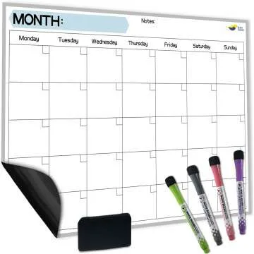 Magnetic Dry Erase School Calendar - Whiteboard Planner