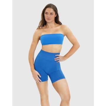 NEWVISISTER NVS Workout Shorts Women Amplify Contour Seamless Scrunch Butt Gym Shorts High Waisted Y...