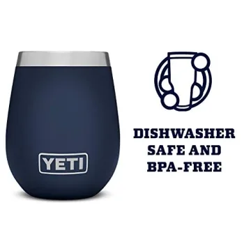 YETI Rambler 10 oz Wine Tumbler, Vacuum Insulated, Stainless Steel, Navy