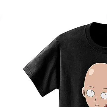 One-Punch Man Mens T-Shirt Mens Anime Shirt - Saitama Tee (Black, X-Large)