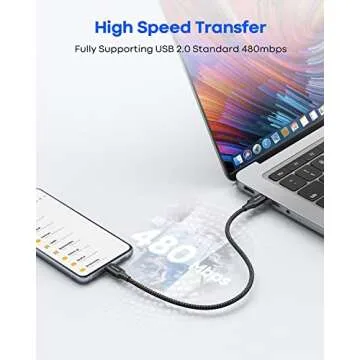 TOSUPERS 1ft, 2 Pack Short USB C to USB C Cable Fast Charging 60W, PD Type C Charger Cord for iPhone 16 15 Pro Max Plus, for Samsung Galaxy S24 S23 S22 Ultra Z Flip6/Fold6, for MacBook/iPad Pro