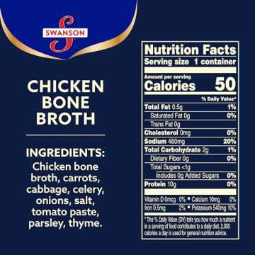 Swanson Sipping Chicken Bone Broth, 10.75 oz Microwavable Cup (8 Pack)