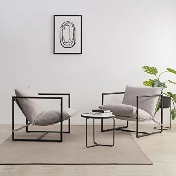 ZINUS Aidan Sling Chair - Comfortable Metal Framed Accent Chair