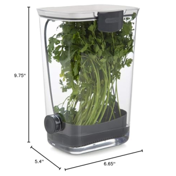 Progressive International PKS-930 BPA-Free Plastic ProKeeper Herb Keeper with Removable Silicone Drain Plug, 1 Piece, White