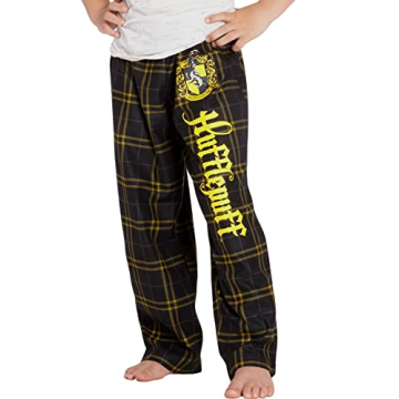 INTIMO Harry Potter Big Boys Houses Plaid Pajama Lounge Pants (Hufflepuff, 14)