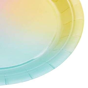 BLUE PANDA Rainbow Party Supplies, Pastel Paper Plates (9 in., 80 Pack)