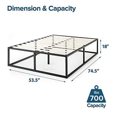 ZINUS Joseph Metal Platforma Bed Frame, Mattress Foundation, Wood Slat Support, No Box Spring Needed...