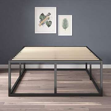 ZINUS Joseph Metal Platforma Bed Frame, Mattress Foundation, Wood Slat Support, No Box Spring Needed, Sturdy Steel Structure, Full