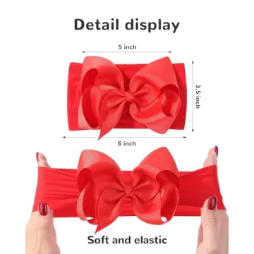 doboi 20pcs Baby Girls Bows Headbands Nylon Hairbands Ribbon Bow Elastic Hair Accessories for Newborns Infants Toddlers and Kids