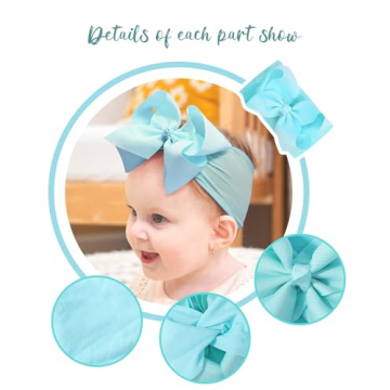 doboi 20pcs Baby Girls Bows Headbands Nylon Hairbands Ribbon Bow Elastic Hair Accessories for Newborns Infants Toddlers and Kids