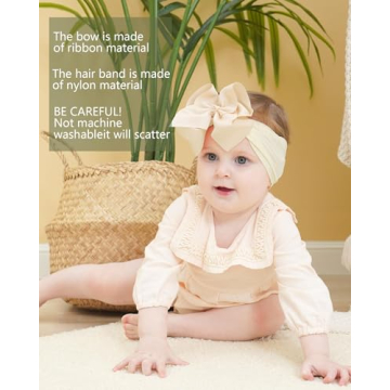 doboi 20pcs Baby Girls Bows Headbands Nylon Hairbands Ribbon Bow Elastic Hair Accessories for Newborns Infants Toddlers and Kids