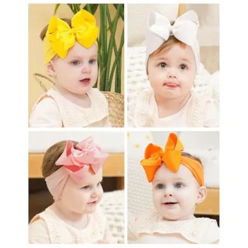 doboi 20pcs Baby Girls Bows Headbands Nylon Hairbands Ribbon Bow Elastic Hair Accessories for Newborns Infants Toddlers and Kids