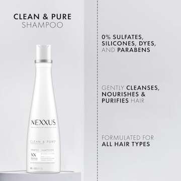 Nexxus Clean and Pure Clarifying Shampoo With ProteinFusion, For Nourished Hair Paraben-Free 13.5 oz