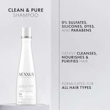 Nexxus Clean and Pure Clarifying Shampoo With ProteinFusion, For Nourished Hair Paraben-Free 13.5 oz
