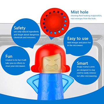 Abnaok Angry Mama Microwave Cleaner for Easy Cleanup