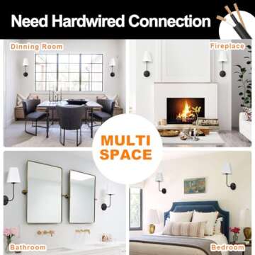 Passica Decor Hardwired Wall Sconces Set of 2 Pack Vintage Industrial Wall Light Fixture with Flared...