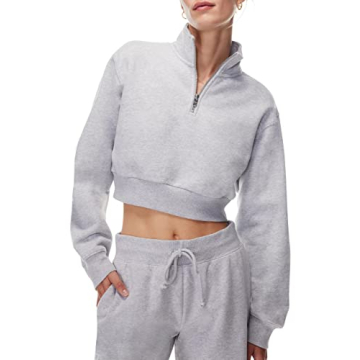 SAFRISIOR Women’s 1/4 Zip Sweatshirt - Fashionable Cropped Pullover