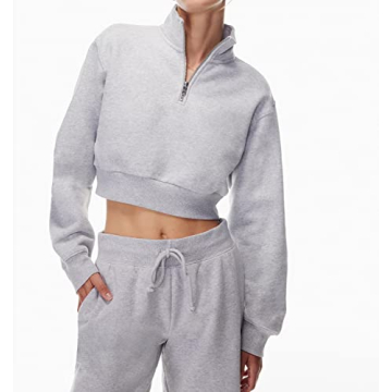 SAFRISIOR Women’s 1/4 Zip Sweatshirt - Fashionable Cropped Pullover