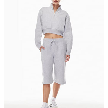 SAFRISIOR Women’s 1/4 Zip Sweatshirt - Fashionable Cropped Pullover