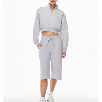 SAFRISIOR Women’s 1/4 Zip Sweatshirt - Fashionable Cropped Pullover