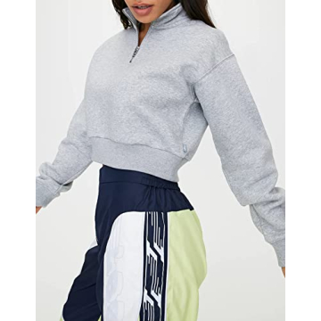 SAFRISIOR Women’s 1/4 Zip Sweatshirt - Fashionable Cropped Pullover