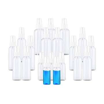 【Made in USA】 Clear 100ml(3.4oz) Refillable Sprayer Bottles Fine Mist Spray Bottle Container for Essential Oils, Travel, Perfumes, 12 Pcs