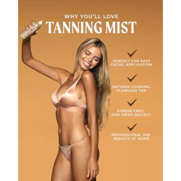 Peta Jane Natural Sunless Tanning Mist 7oz - Organically Derived Self-Tanner Spray, Lightweight & No...