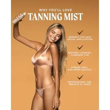 Peta Jane Natural Sunless Tanning Mist 7oz - Organically Derived Self-Tanner Spray, Lightweight & No...
