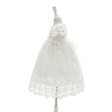 Elegant Baby Girls Lace Dress for Christening