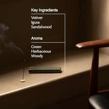 Aesop Kagerou Aromatique Incense | Earthy & Smoky Vetiver Scent | Includes Kanuma Pumice Holder | 30-Minute Burn Time | Green, Herbaceous, Woody Aroma | 33 Sticks