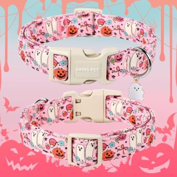 ARING PET Halloween Dog Collars for Small Medium Large Pets - Cute Pumpkin Ghost Designs