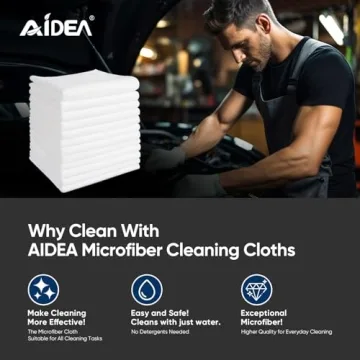 AIDEA Microfiber Cleaning Cloths 100PK, Lint-Free, Durable