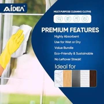 AIDEA Microfiber Cleaning Cloths 100PK, Lint-Free, Durable