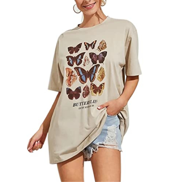 Meladyan Women's Oversize Printed T-Shirt for Casual Style
