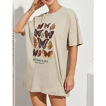Meladyan Women's Oversize Printed T-Shirt for Casual Style