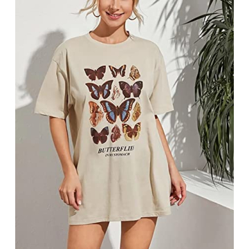 Meladyan Women's Oversize Printed T-Shirt for Casual Style