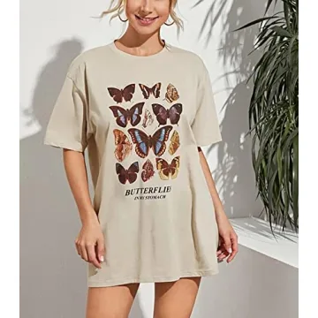 Meladyan Women's Oversize Printed T-Shirt for Casual Style