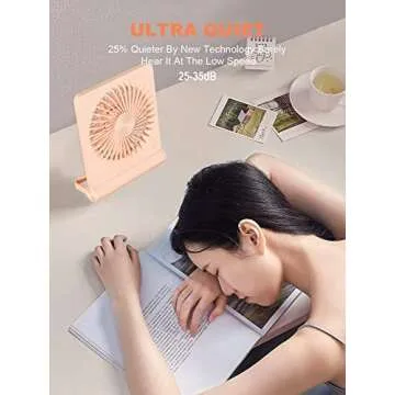 Tevelecin Small Desk Fan - Ultra Quiet 2000mAh Rechargeable USB Fan