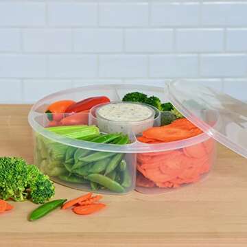 Youngever Plastic Food Platter - 5 Compartment Serving Tray