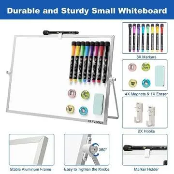 TSJ OFFICE 12x16 Inches Double Sided Whiteboard