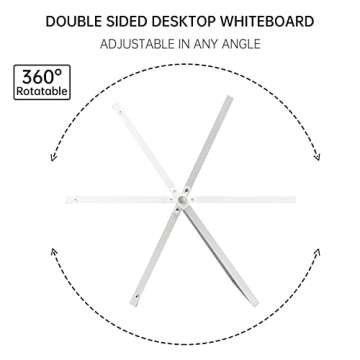 TSJ OFFICE Dry Erase White-Board - 16 X 12 Inches Double Sided Small Magnetic Whiteboard with Hooks for Wall, Portable Mini Desktop Whiteboard 360 Degrees Revolving Stand for Office, Home, School