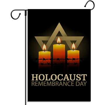 Hashoah Holocaust Remembrance Vertical Decoration - Honor & Remember
