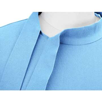 MUXXN Women's Inspired Knee Length Tunic Slim Dresses Elegant Wear to Work Office Dress (Airy Blue XXL)