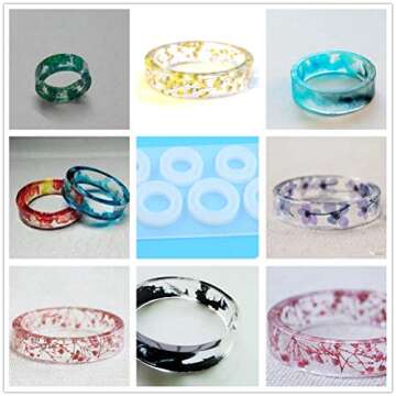 Silicone Ring Mold, 15mm/16mm/17mm /18mm/19mm/20mm/21mm/22mm Ring Jewelry Casting Mold, Large Ring Mold, Resin Casting Mold for Liquid Clay Production, Resin Epoxy Resin, Jewelry Making for DIY Lovers