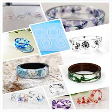 Silicone Ring Mold, 15mm/16mm/17mm /18mm/19mm/20mm/21mm/22mm Ring Jewelry Casting Mold, Large Ring Mold, Resin Casting Mold for Liquid Clay Production, Resin Epoxy Resin, Jewelry Making for DIY Lovers
