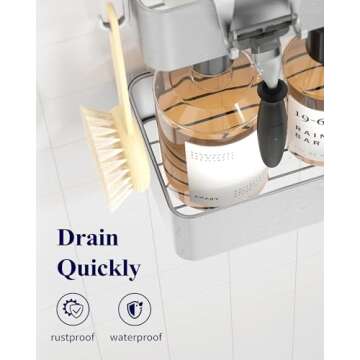 Kitsure Large Shower Caddy 2 Pack for Easy Organization