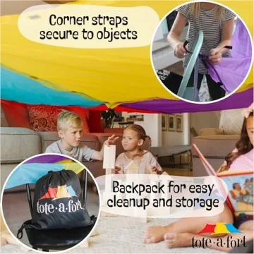 Portable Blanket Fort Building Kit for Kids Creative Play